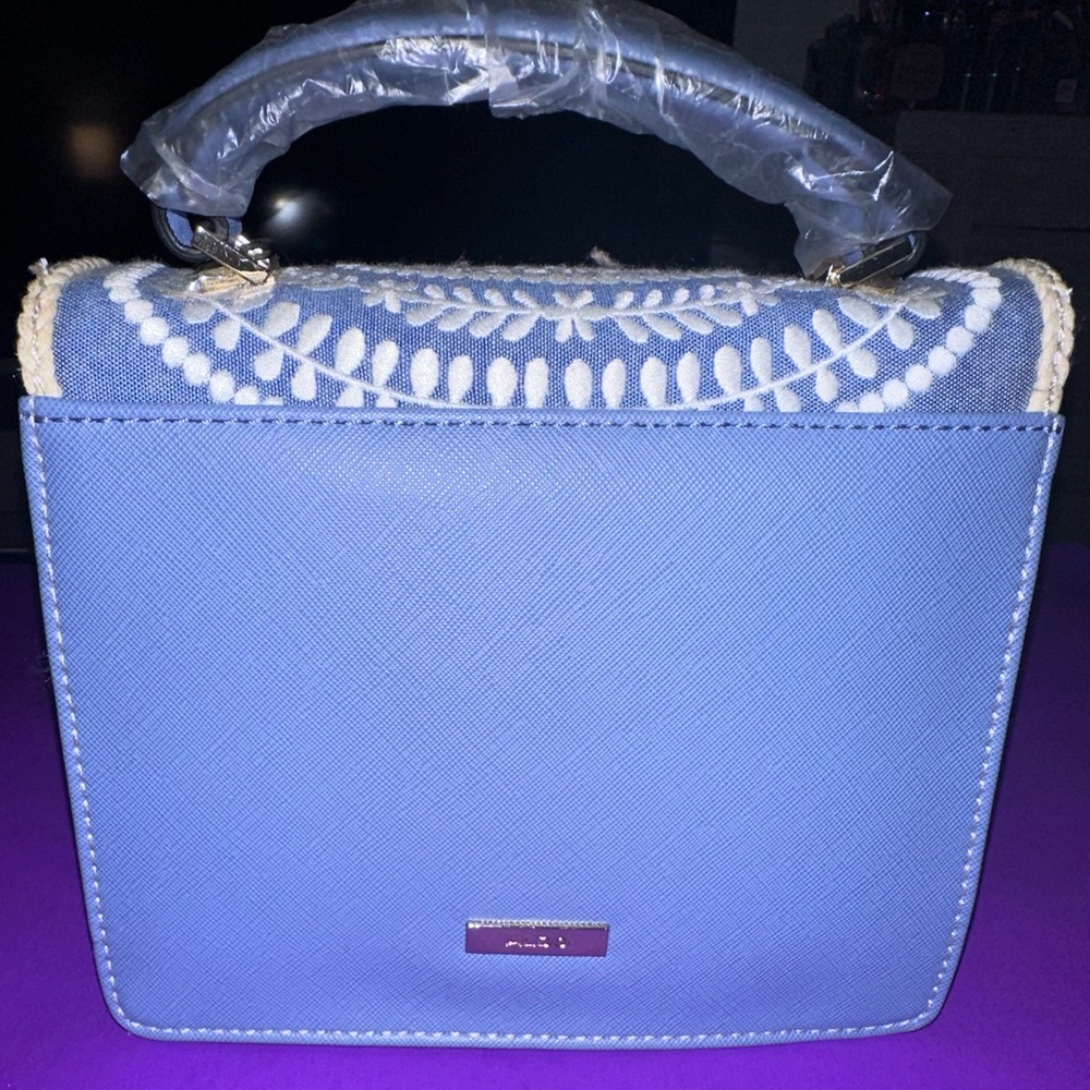 Brand New Baby Blue ALDO crochet design satchel. - Picture 3 of 5